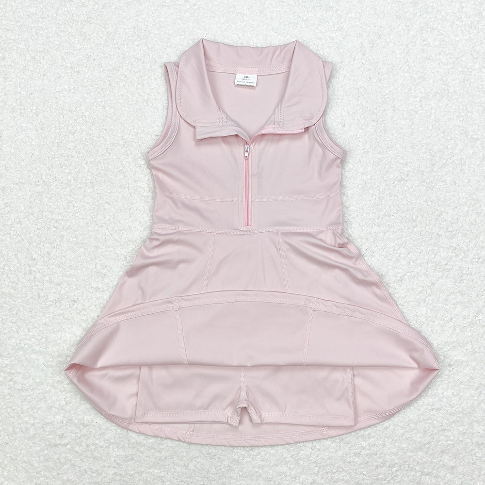Sibling 5 Colors Baby Girls Athletic Zip Active Wear Knee Length Dresses