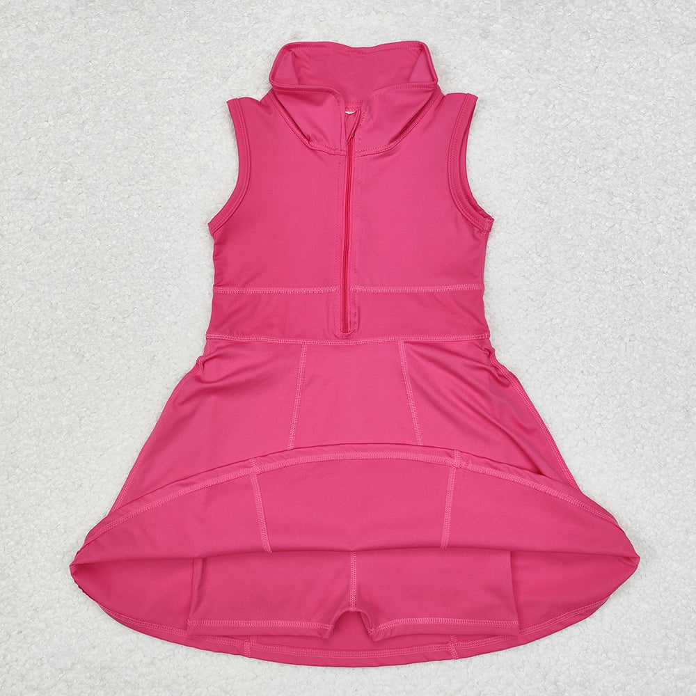 Sibling 5 Colors Baby Girls Athletic Zip Active Wear Knee Length Dresses
