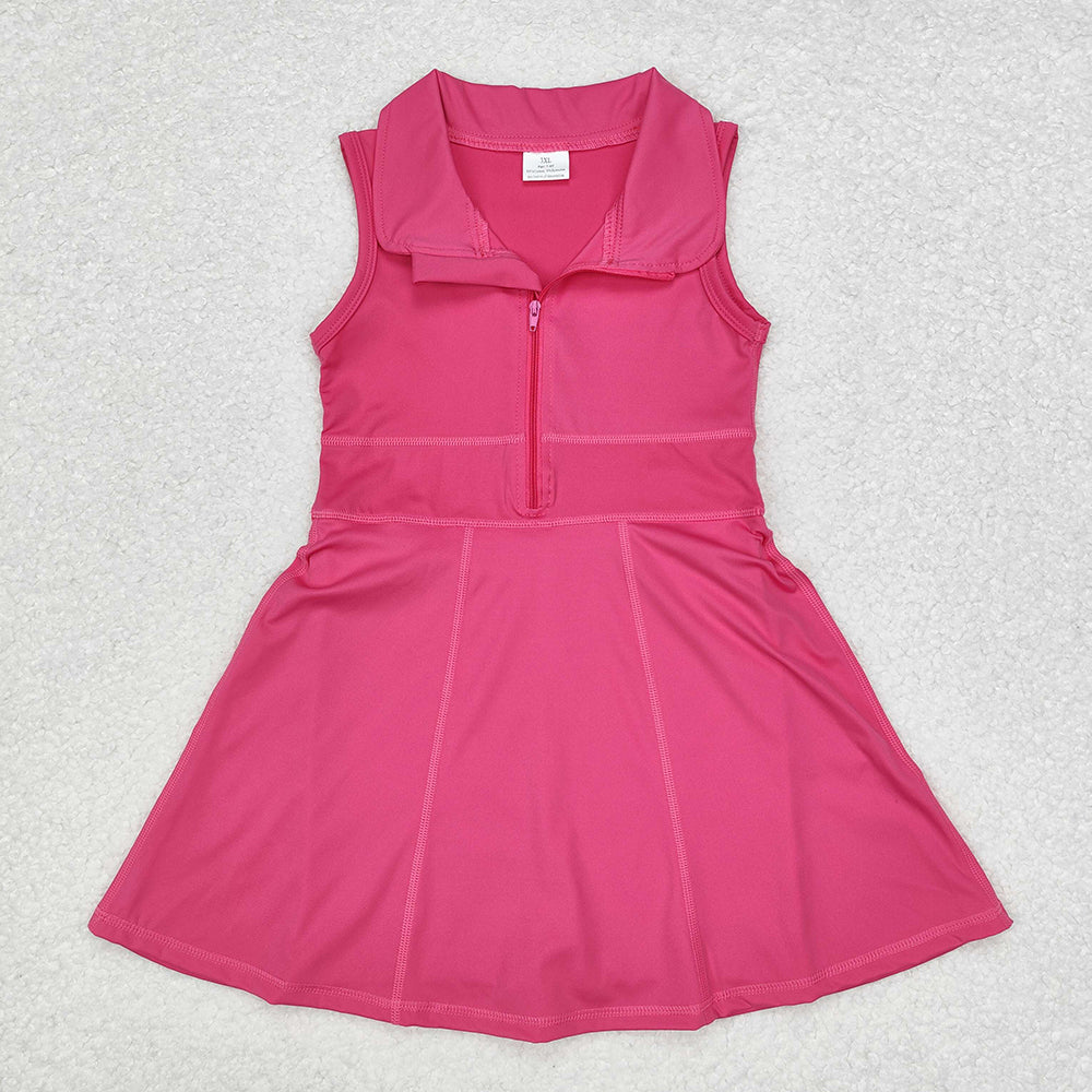 Sibling 5 Colors Baby Girls Athletic Zip Active Wear Knee Length Dresses