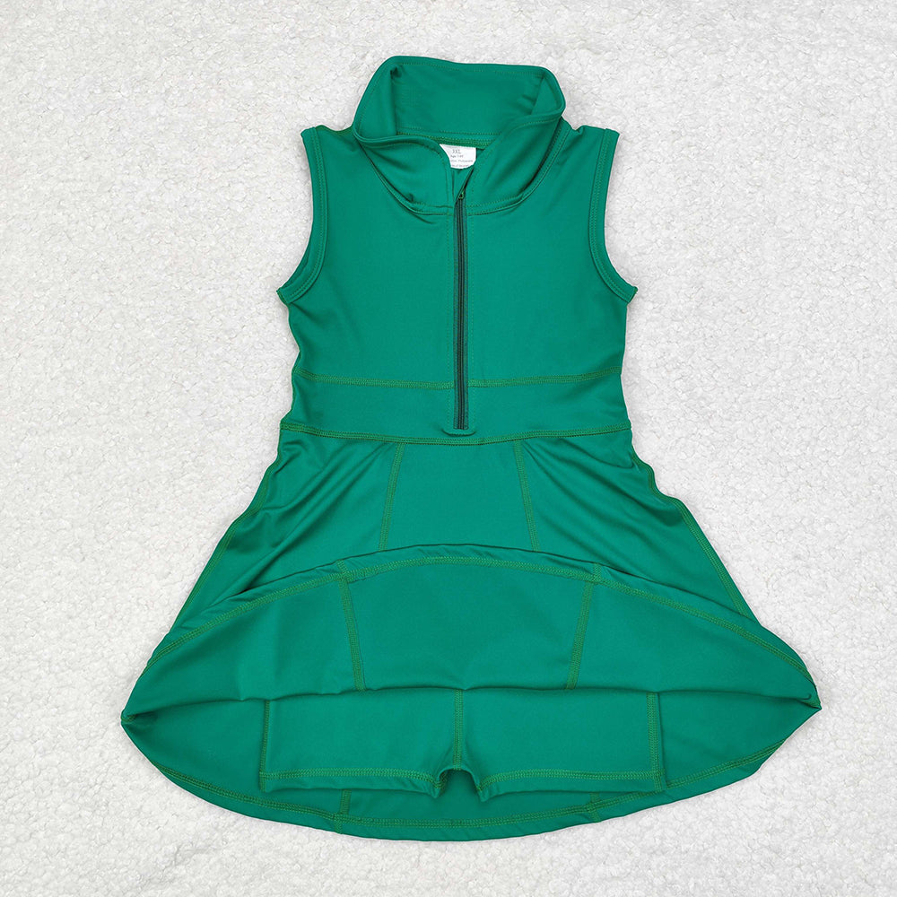 Sibling 5 Colors Baby Girls Athletic Zip Active Wear Knee Length Dresses