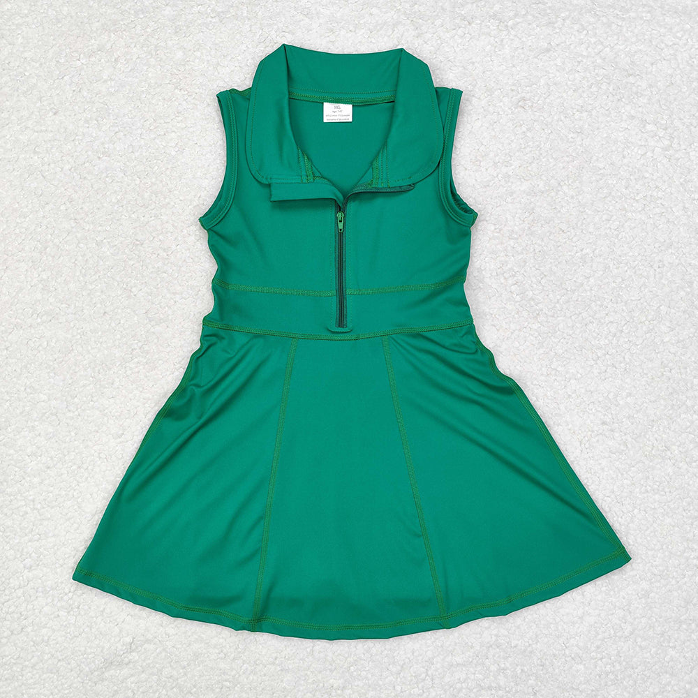 Sibling 5 Colors Baby Girls Athletic Zip Active Wear Knee Length Dresses