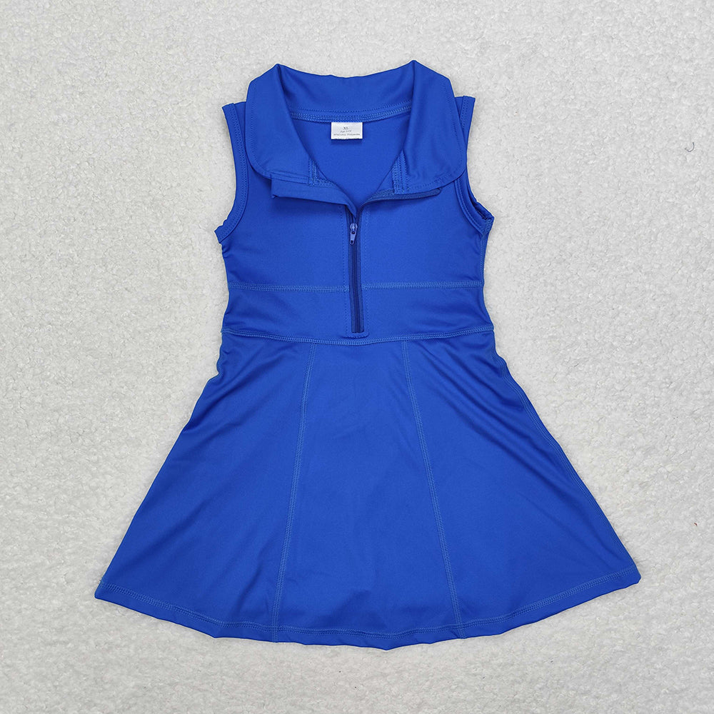 Sibling 5 Colors Baby Girls Athletic Zip Active Wear Knee Length Dresses