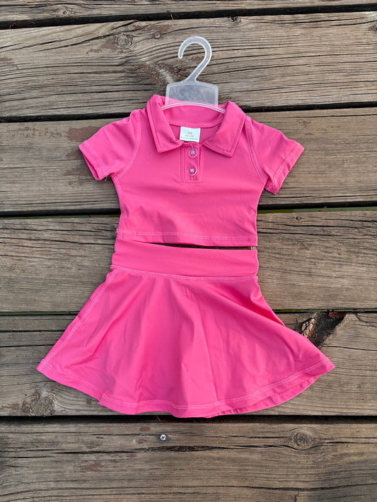 GSD1391 toddler girl clothes hot pink girl summer yoga outfits