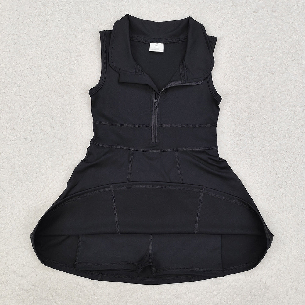 Sibling 5 Colors Baby Girls Athletic Zip Active Wear Knee Length Dresses