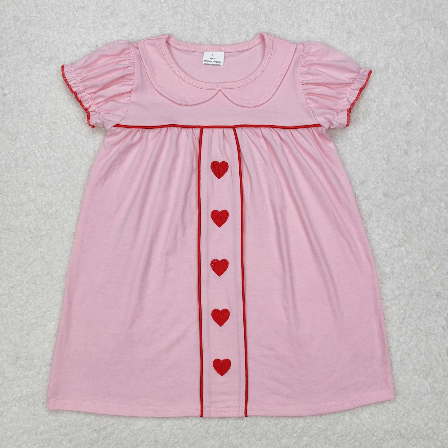 GSD1453   toddler girl clothes embroidery love girl valentines day dress