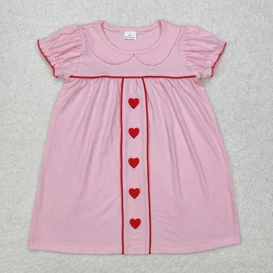 GSD1453   toddler girl clothes embroidery love girl valentines day dress