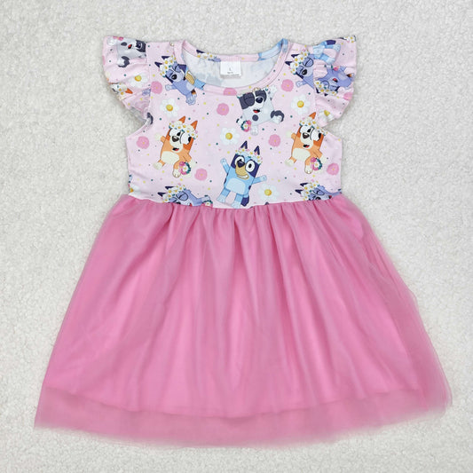 GSD1789  toddler clothes cartoon dog baby girl summer dress