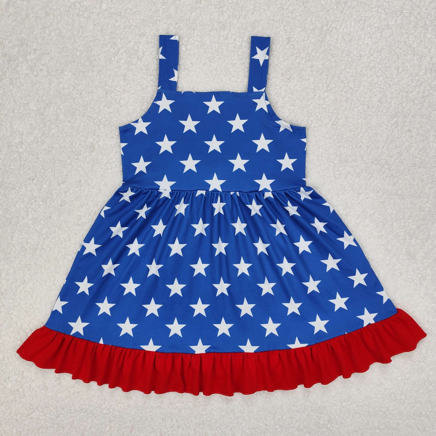 GSD1854  toddler clothes star baby girl 4th of July Patriotic summer dress