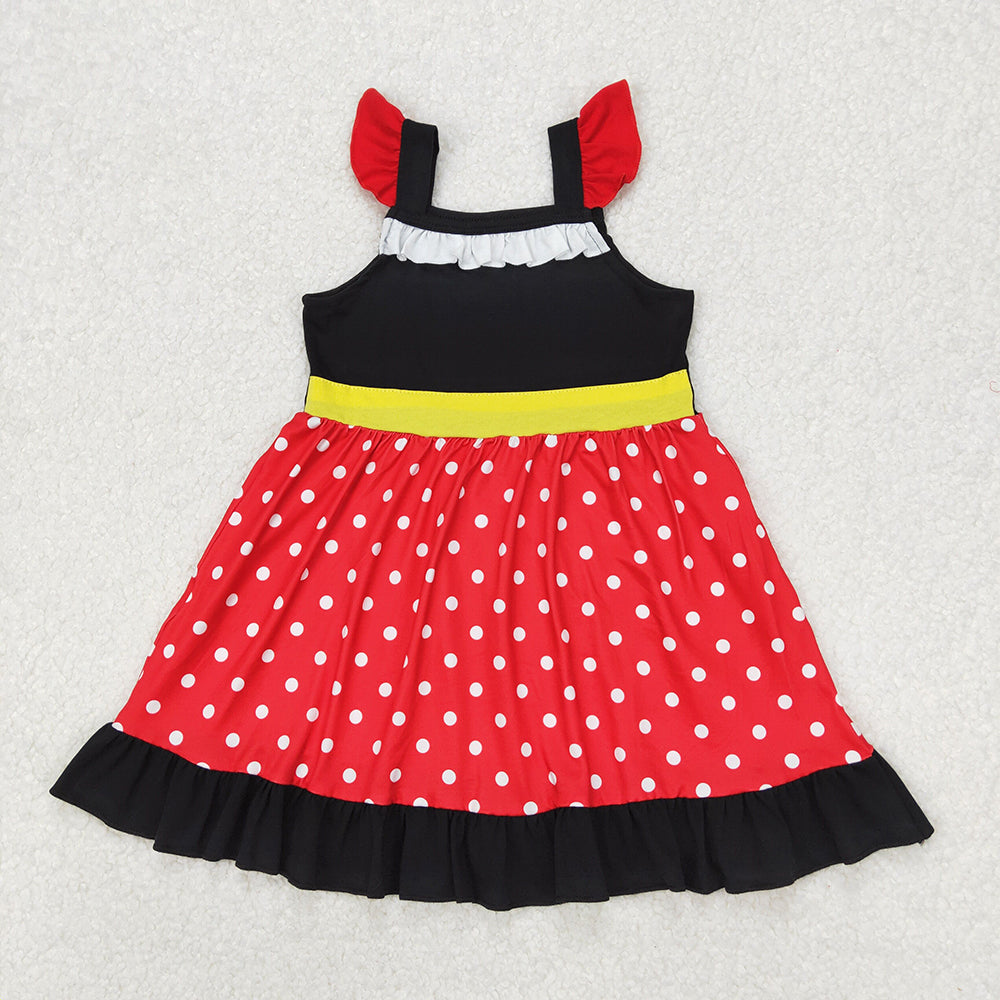 GSD1878 toddler clothes red dots princess baby girl summer dresses