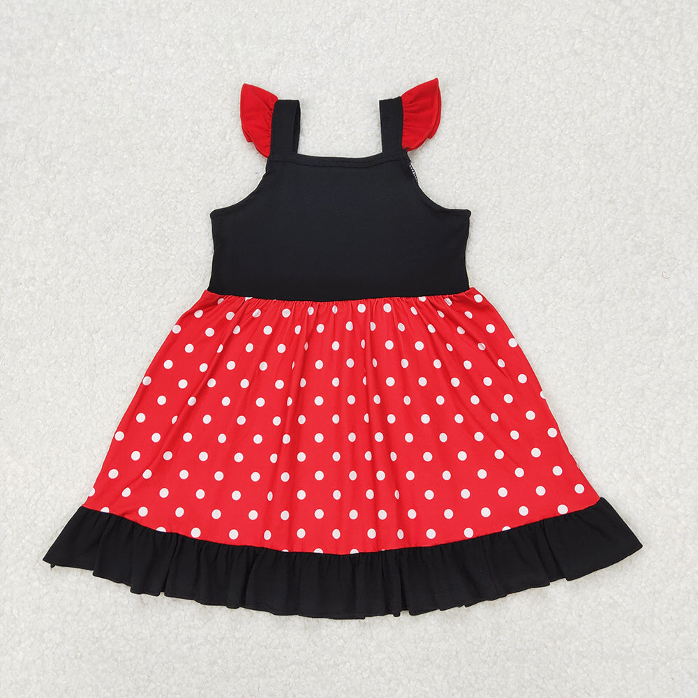 GSD1878 toddler clothes red dots princess baby girl summer dresses