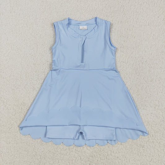 GSD2088 toddler girl clothes Sleeveless Light Blue athletic summer yoga dresses