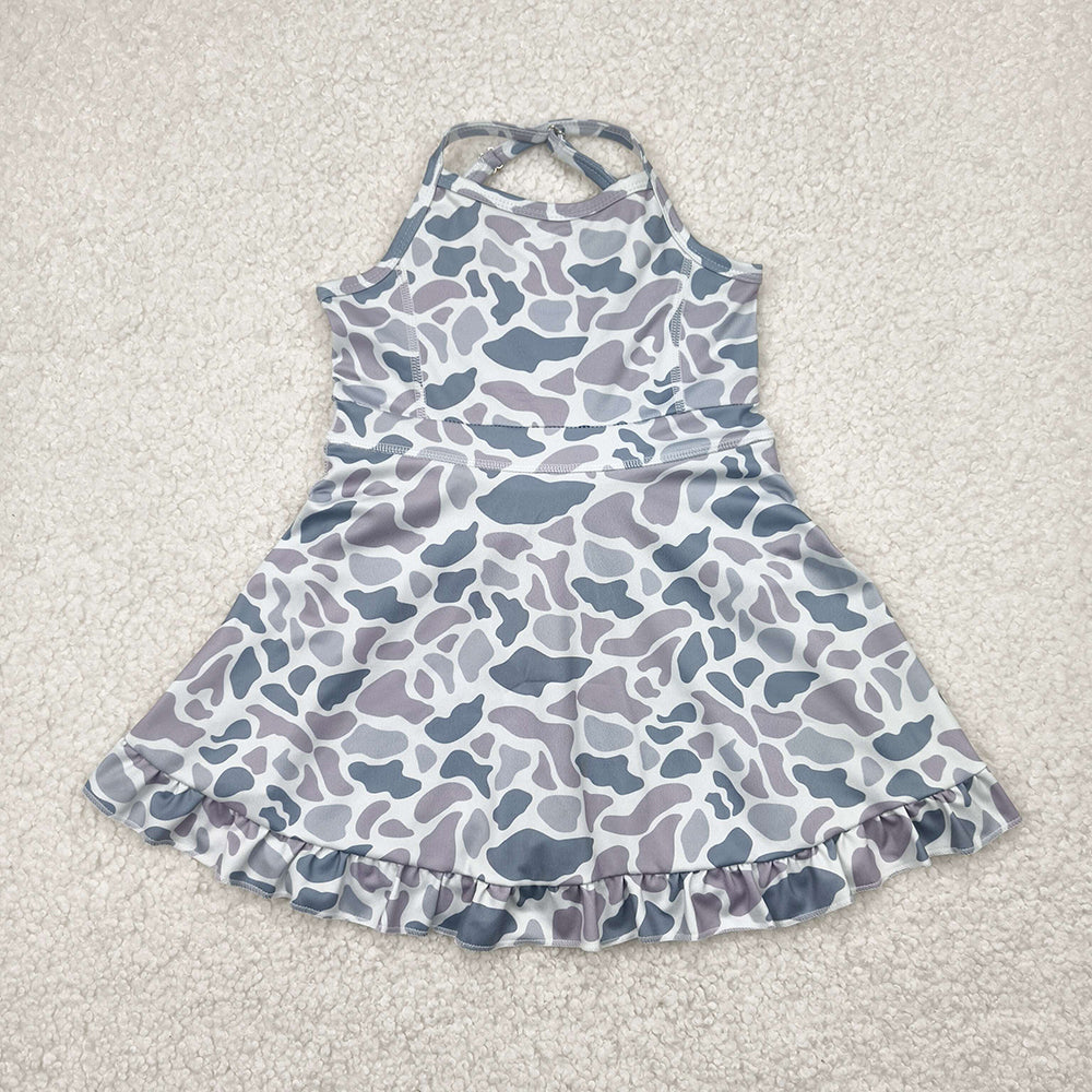 GSD2308 toddler girl clothes old school camouflage athletic summer yoga dresses
