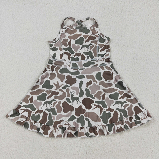 GSD2311 toddler girl clothes ducks camouflage athletic summer yoga dresses