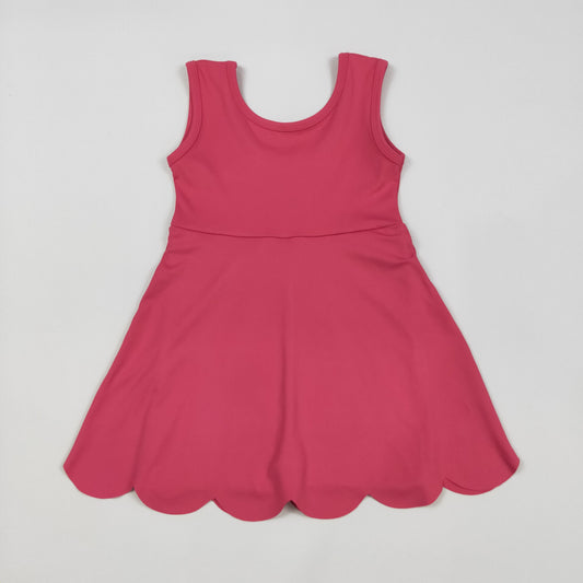 GSD2352 Baby Girls Sleeveless Hot Pink Yoga Active Shorts Knee Length Dresses