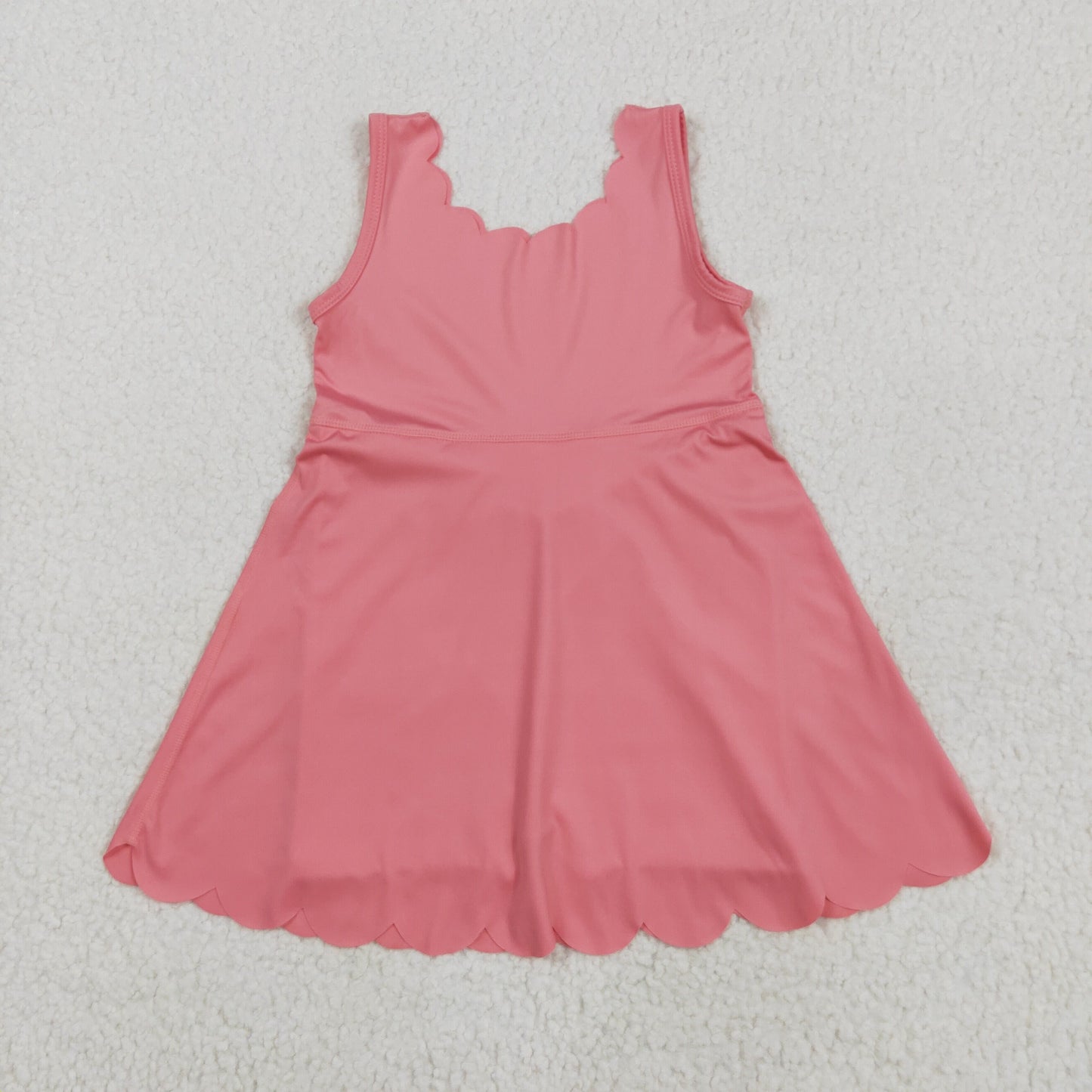 GSD2371 Baby Girls Sleeveless Pink Yoga Active Shorts Knee Length Dresses