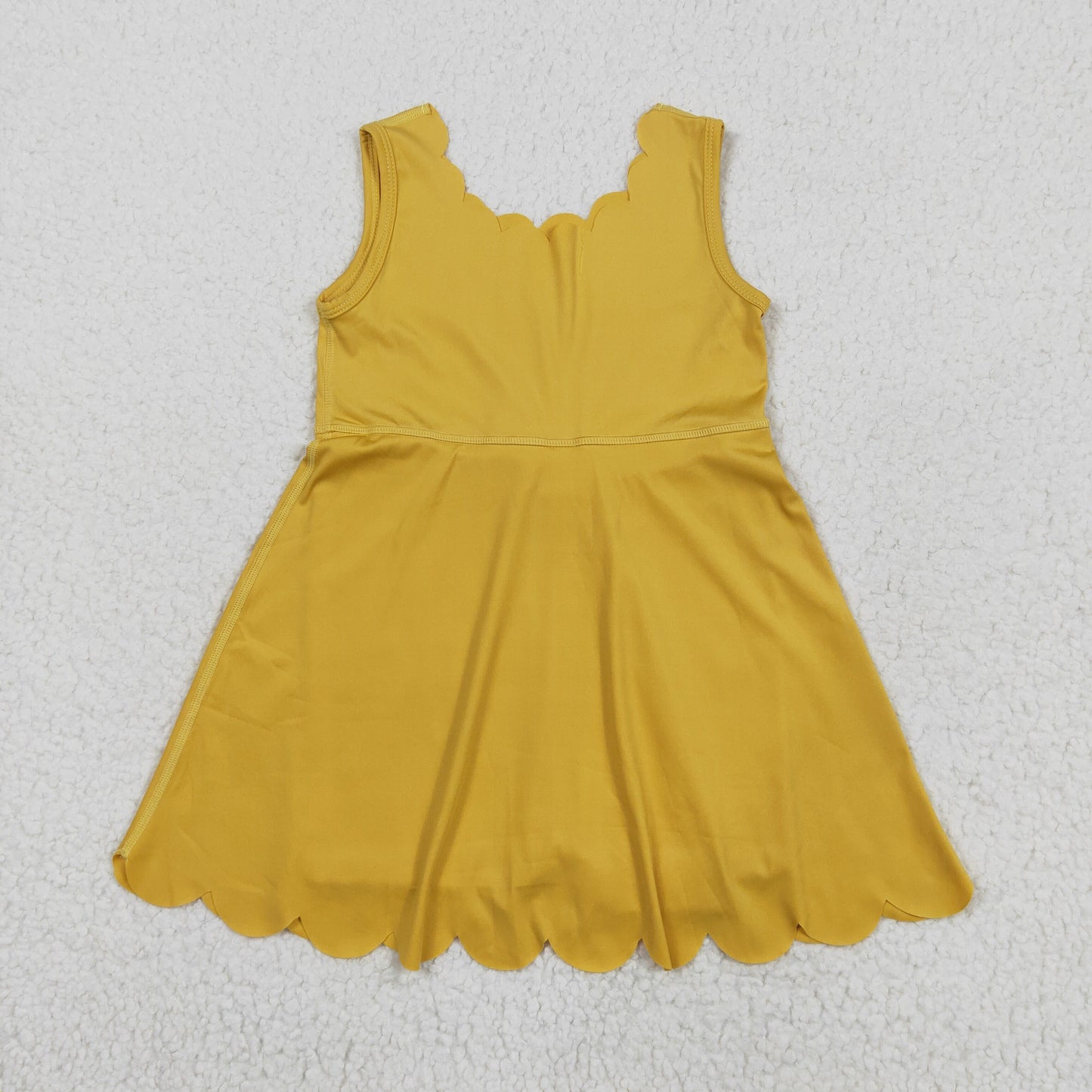 GSD2373 Baby Girls Sleeveless Gold Yoga Active Shorts Knee Length Dresses