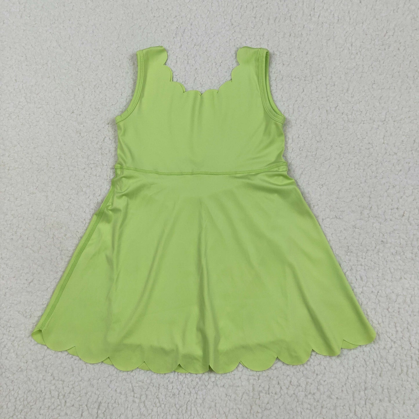 GSD2374 Baby Girls Sleeveless Aqua Yoga Active Shorts Knee Length Dresses