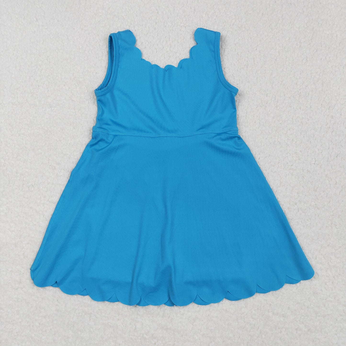 GSD2375 Baby Girls Sleeveless Hot Blue Yoga Active Shorts Knee Length Dresses