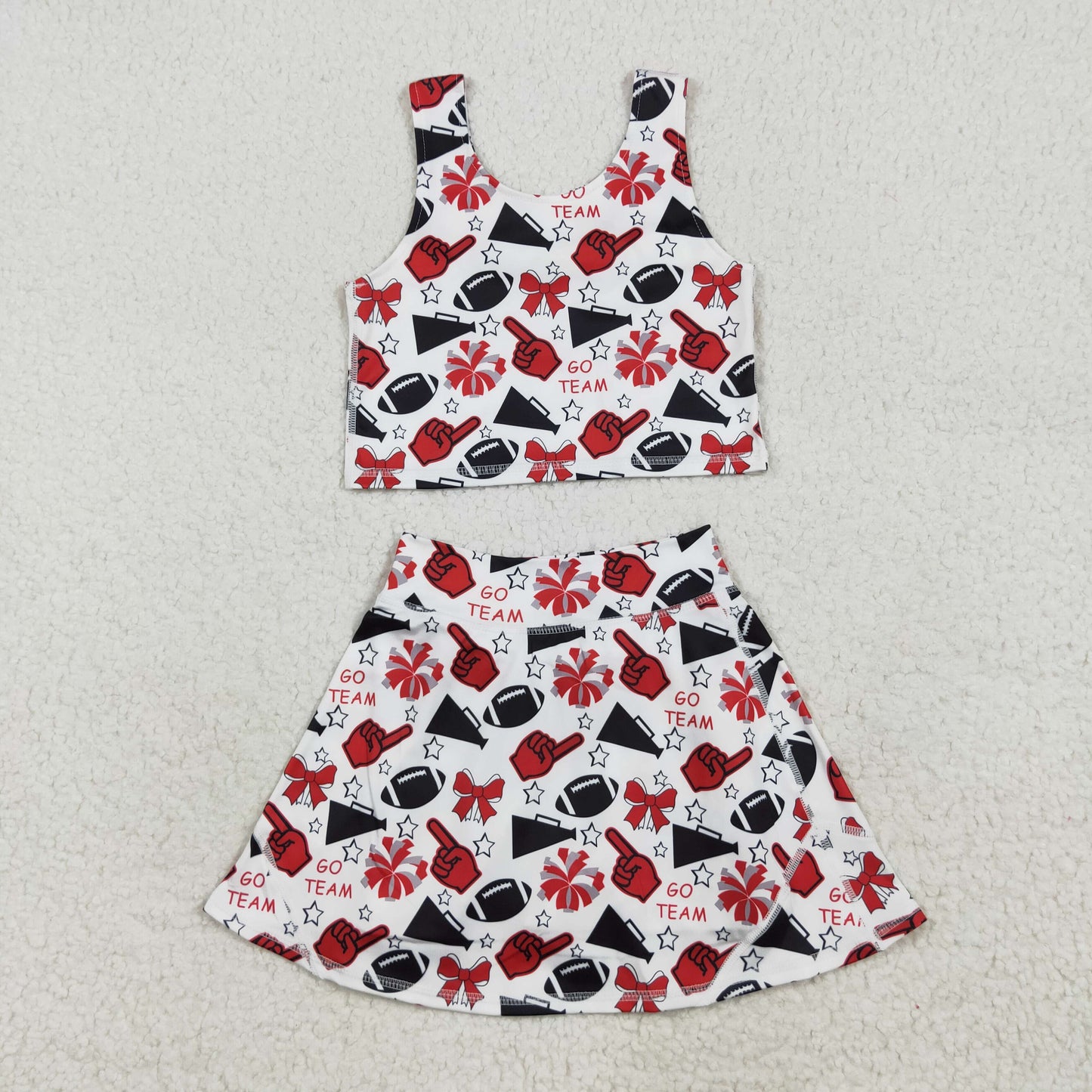 Sibling Baby Girls Sleeveless Bows Cheer Vest Top Yoga Athletic Skorts Sets