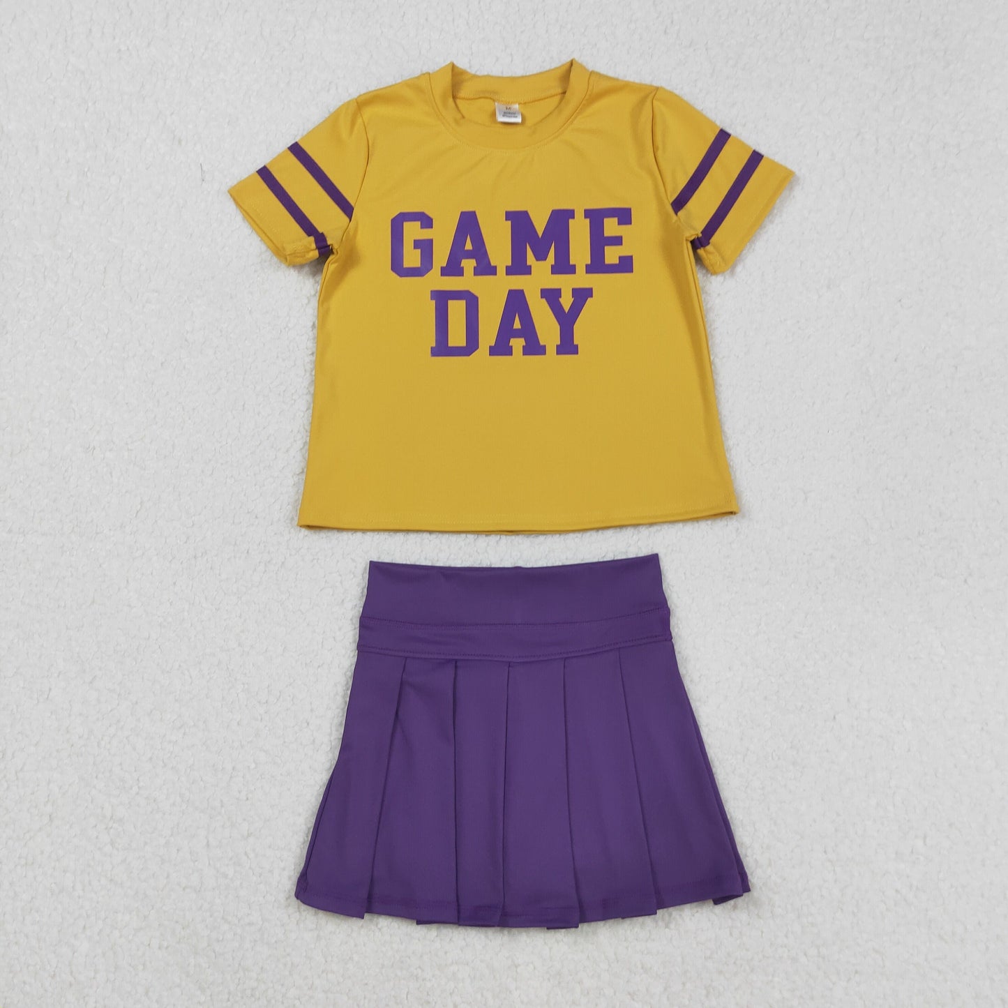 Sibling Baby Girls Game Day Tee Shirts Tops Pleated Skirts Short Yoga Active Team Clothes Sets