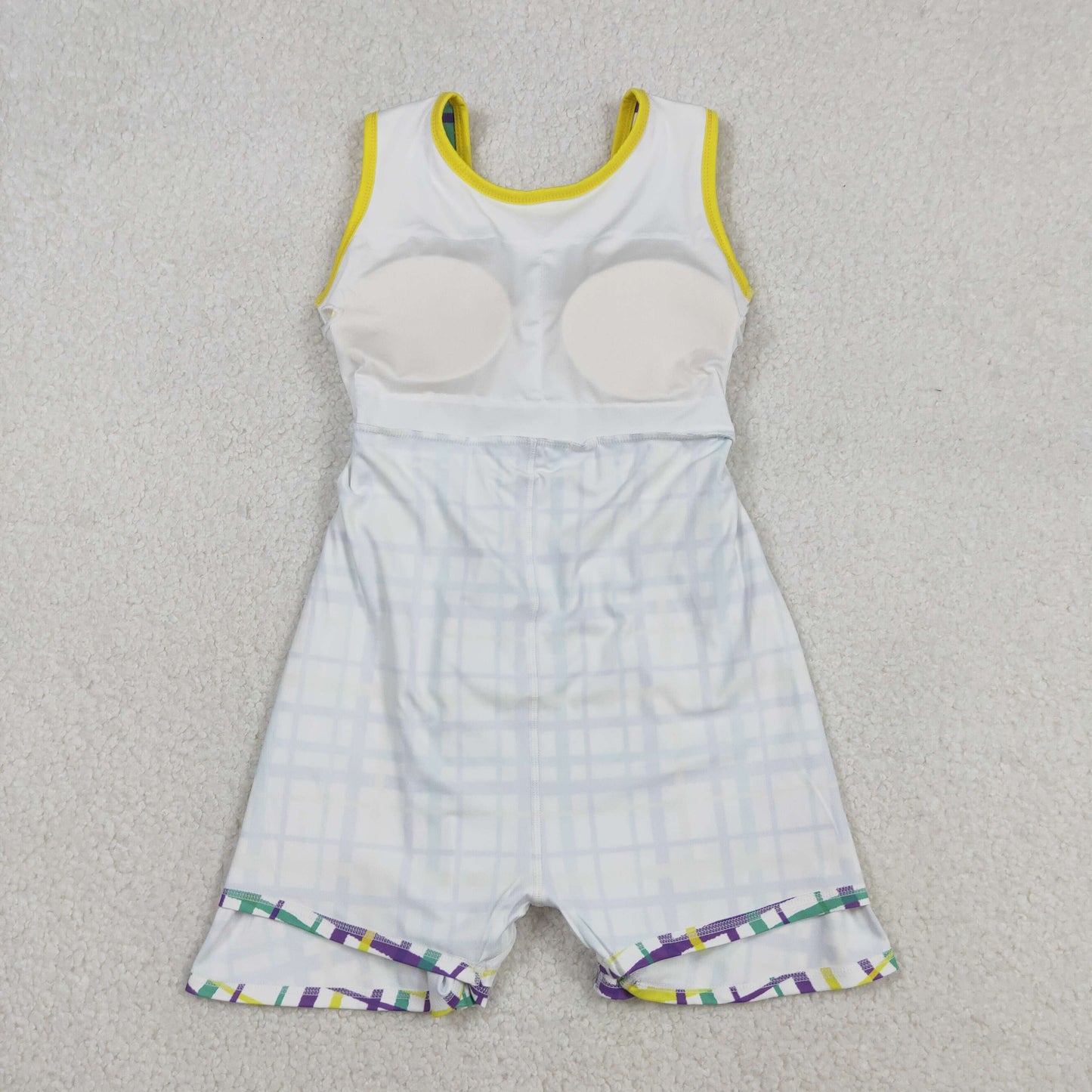 GSD2945 Baby Girls Mardigras Checked Yoga Active Skirt Shorts Knee Length Dresses