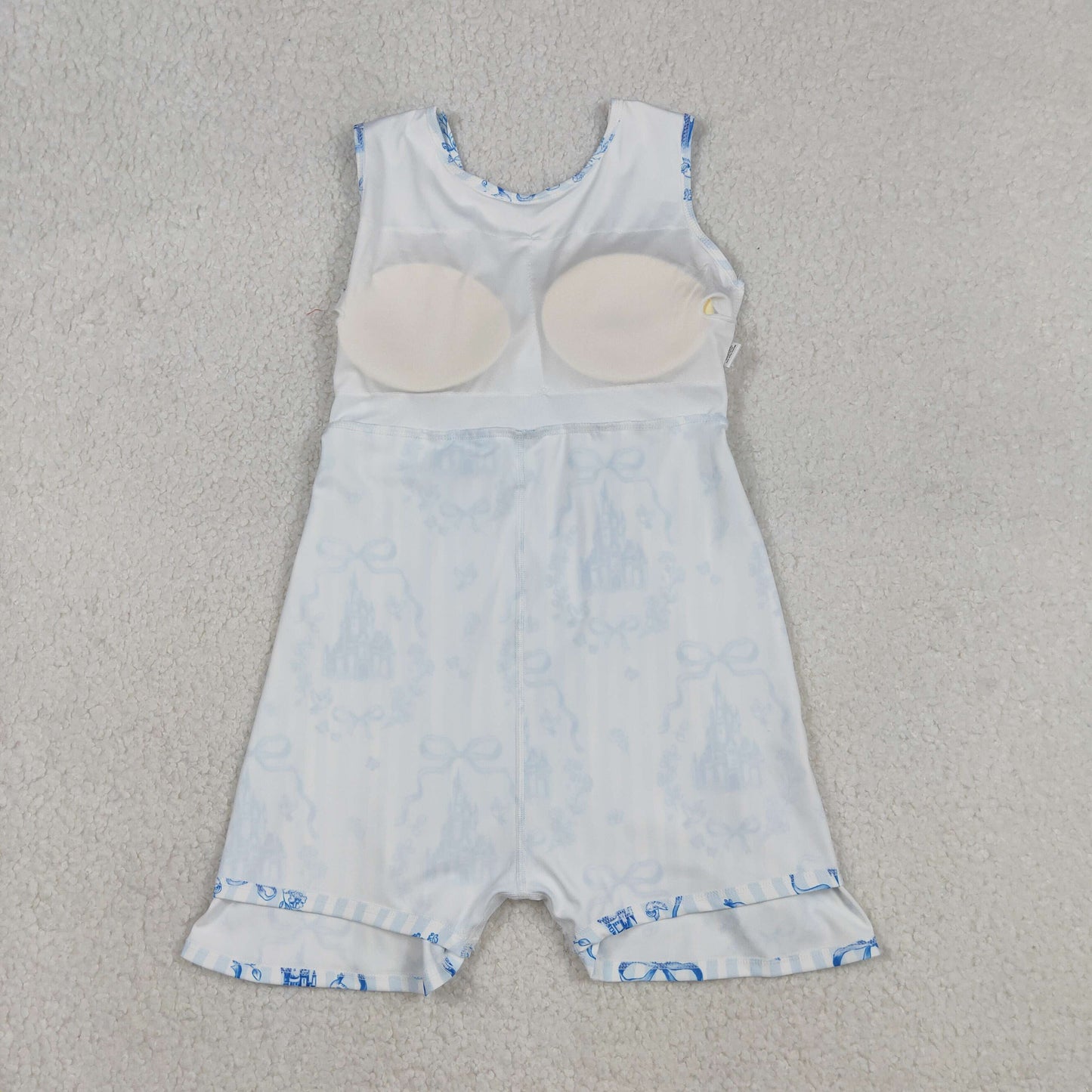 GSD3068 Baby Girls Blue Bows Castles Yoga Active Skirt Shorts Knee Length Dresses