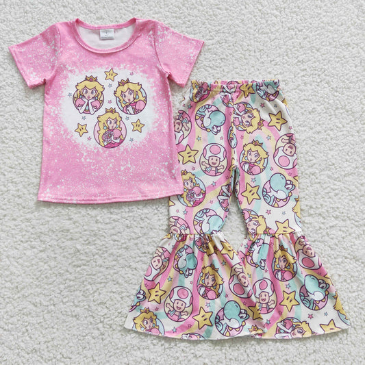 girls princess pink tops bottoms outfit GSPO0651