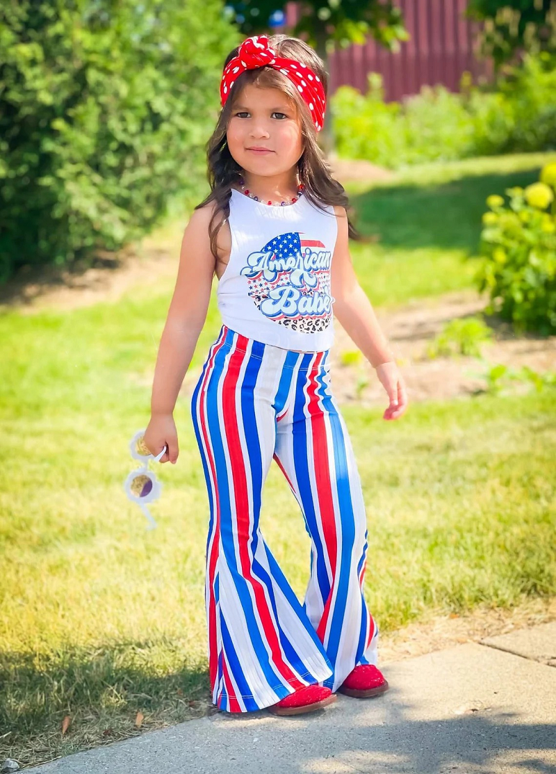 American babe tops striped pants set GSPO0655