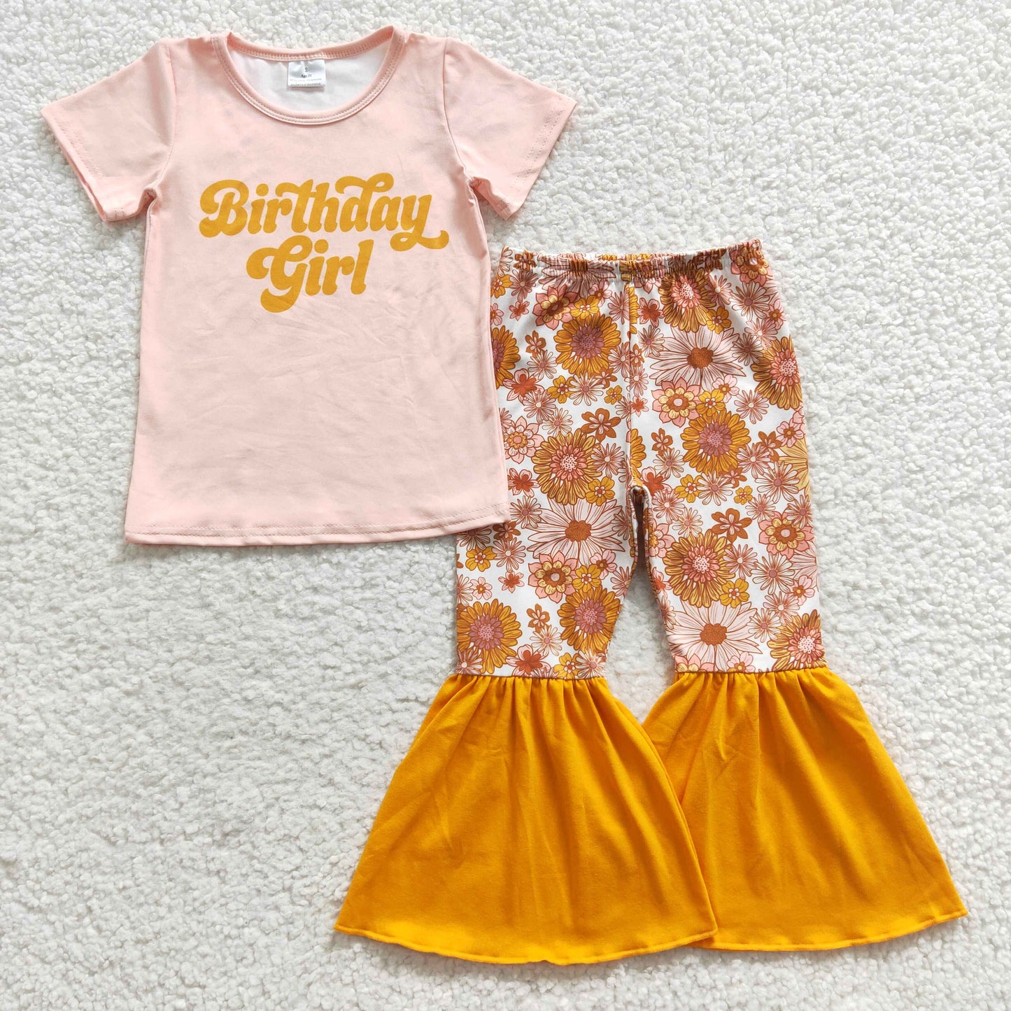 birthday girl orange daisy floral outfits GSPO0680