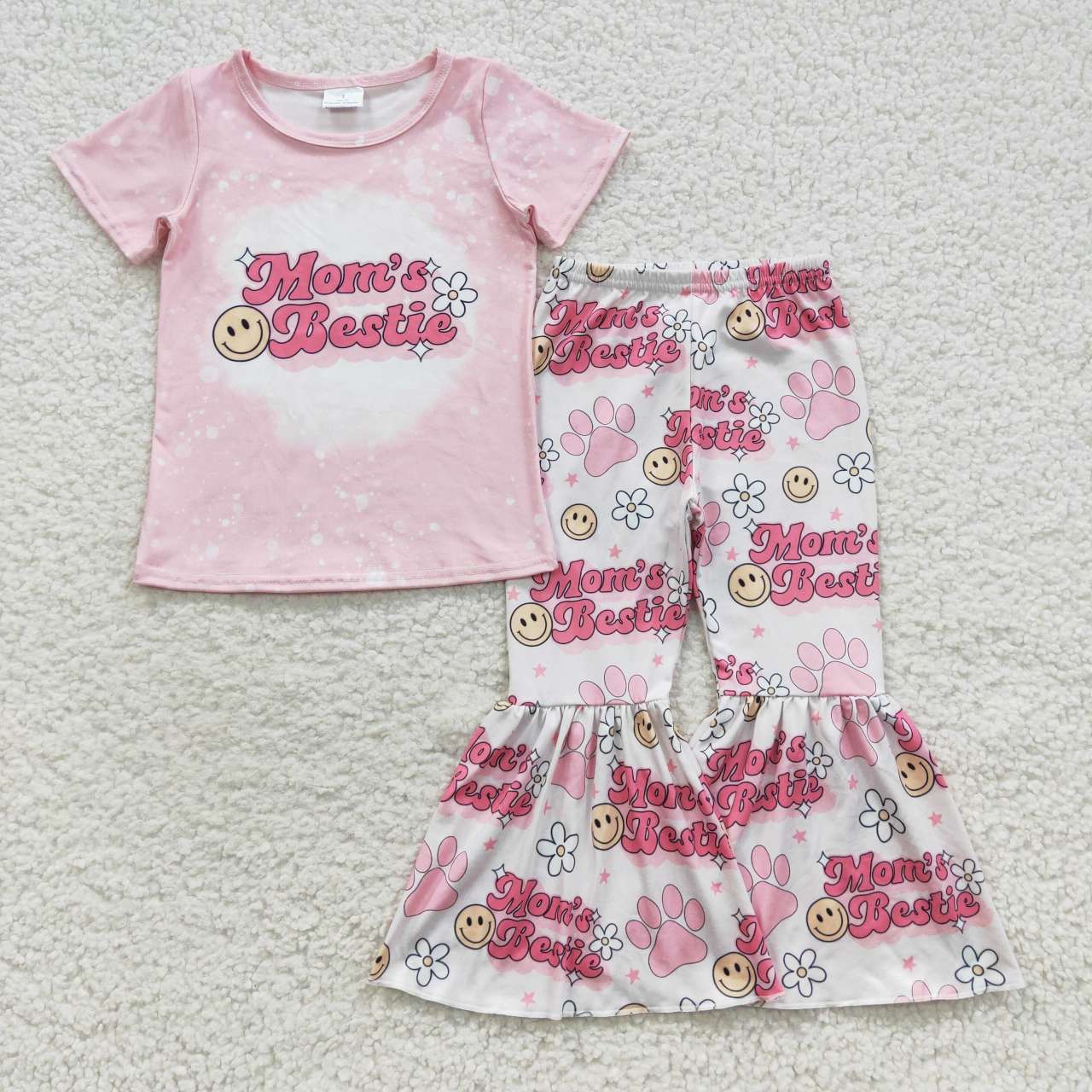 baby girls smile face floral print sets GSPO0742