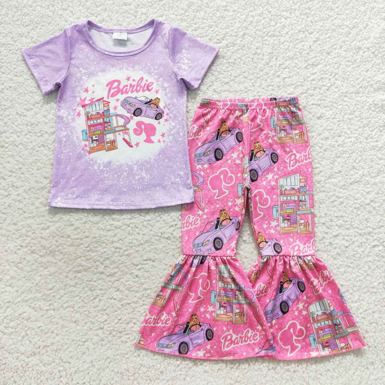 baby girls cartoon purple print sets GSPO0798