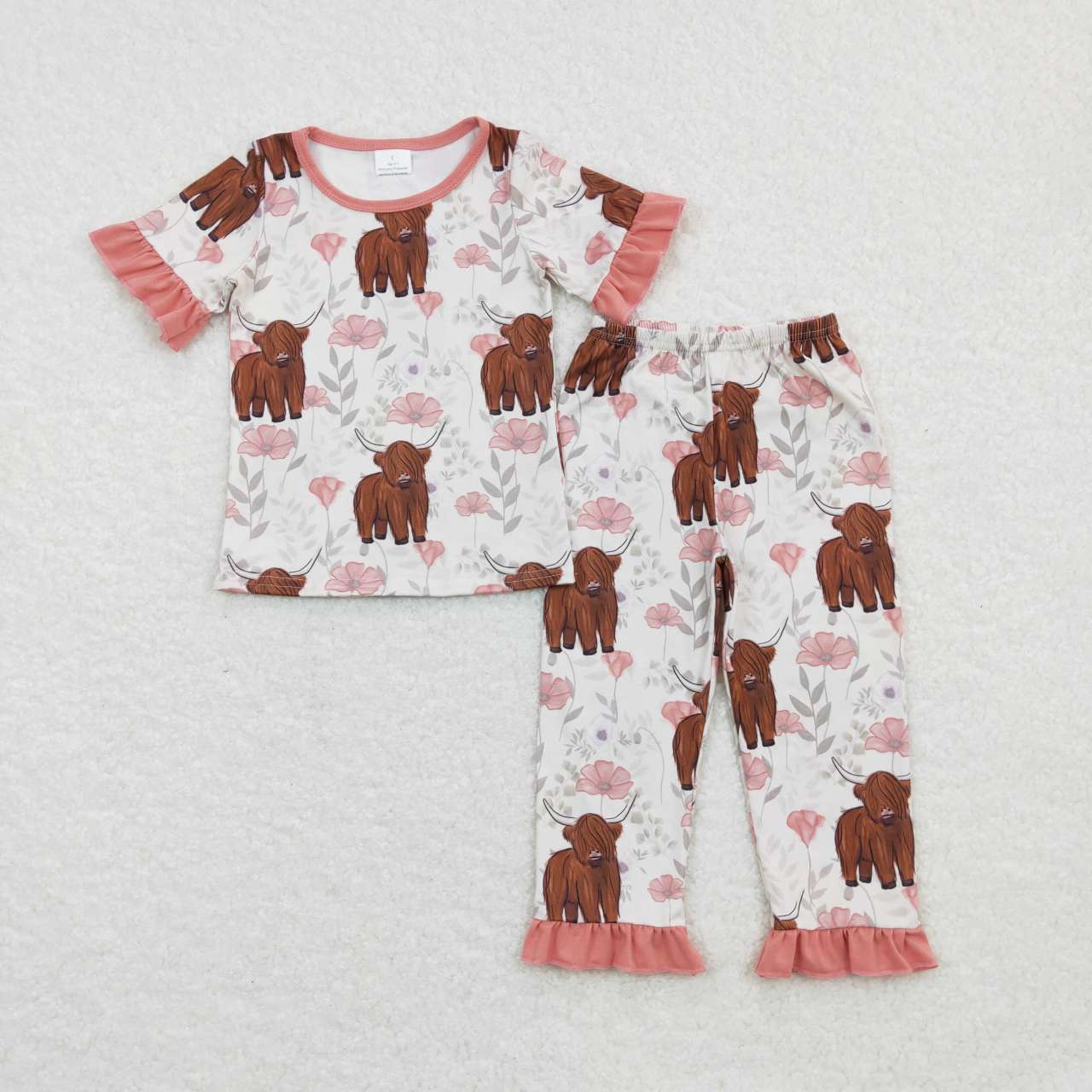 GSPO0962 girls alpine bullhead flowers Pajamas set