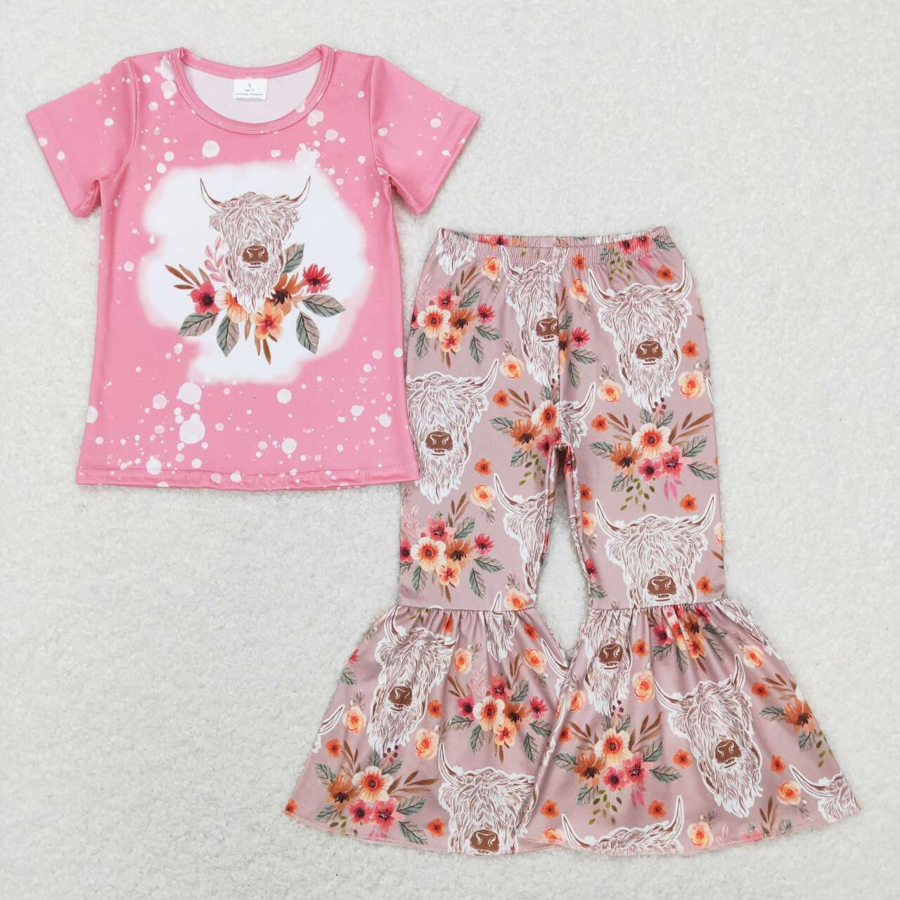 GSPO1079 baby girl clothes cowboy  girl bell bottom outfit