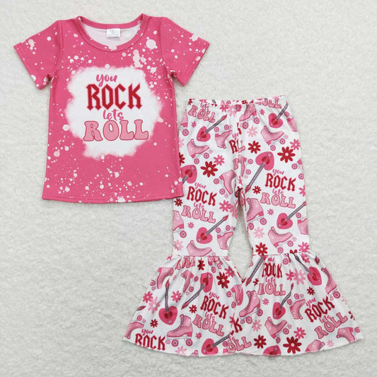GSPO1146 baby girl clothes girl rock bell bottom outfit