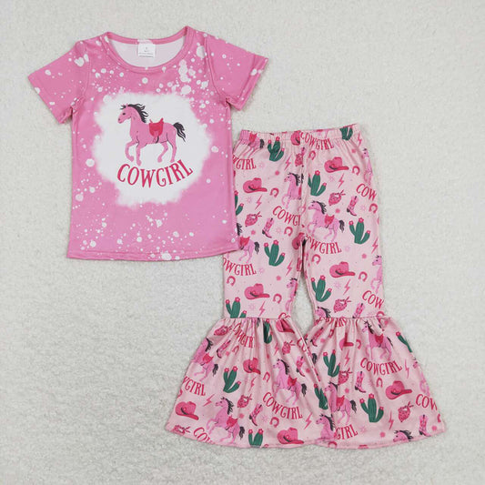 GSPO1238 baby girl clothes girls cowgirl bell bottoms outfit