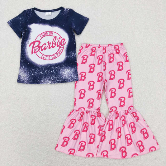 GSPO1352 baby girl clothes barbie girl bell bottoms outfits