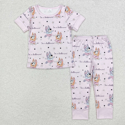 GSPO1697    toddler girl clothes cartoon dog girl fall set