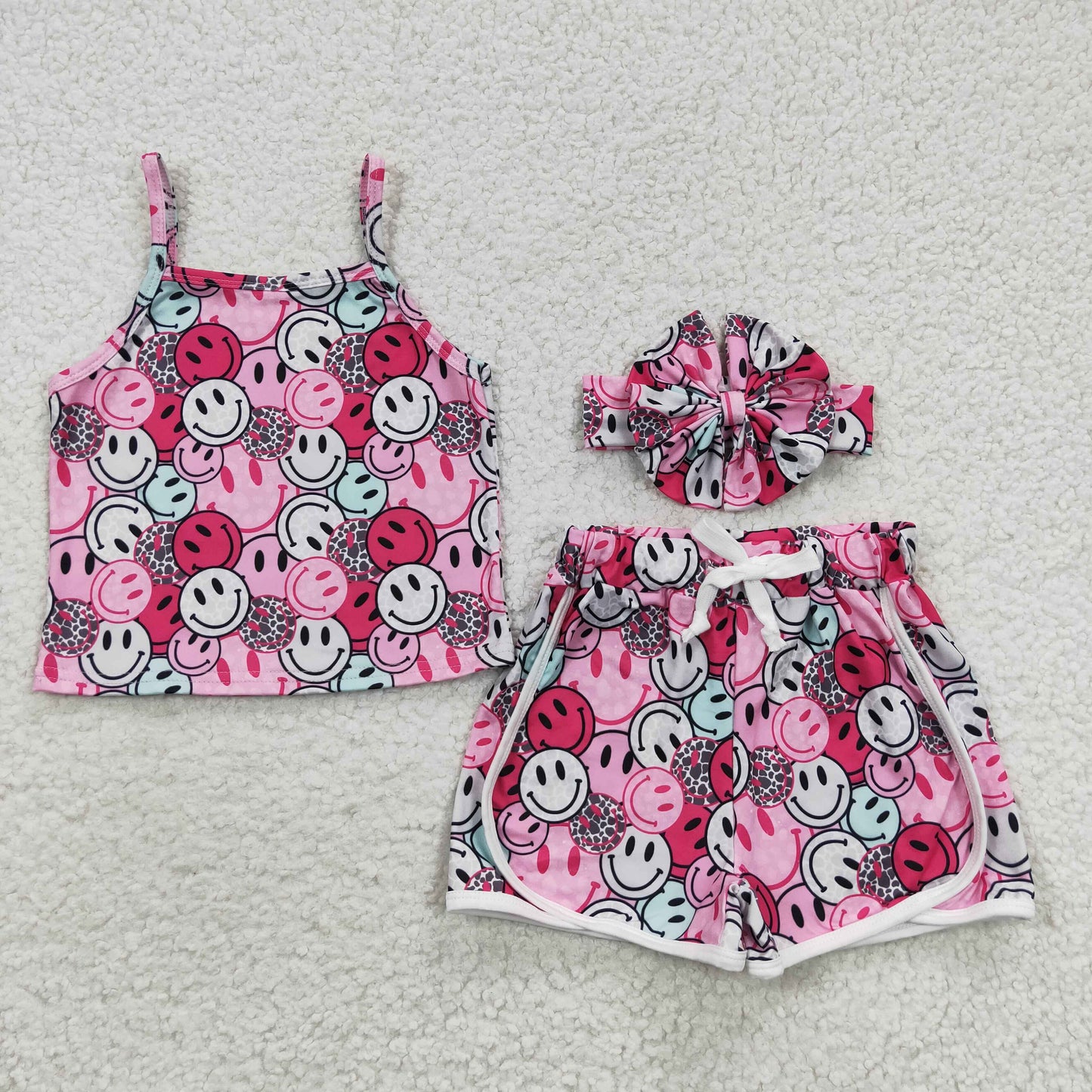 smile face camis shorts 3pieces sets GSSO0340