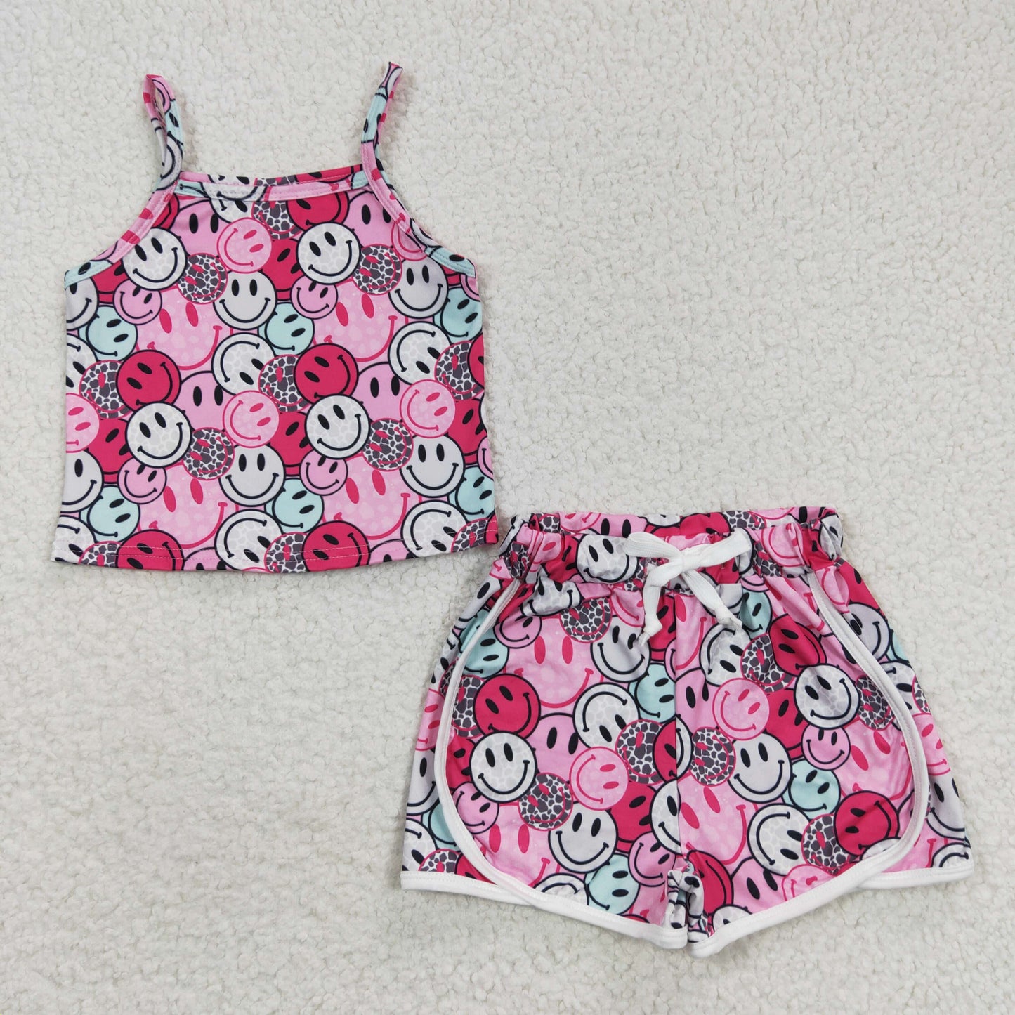 smile face camis shorts 3pieces sets GSSO0340