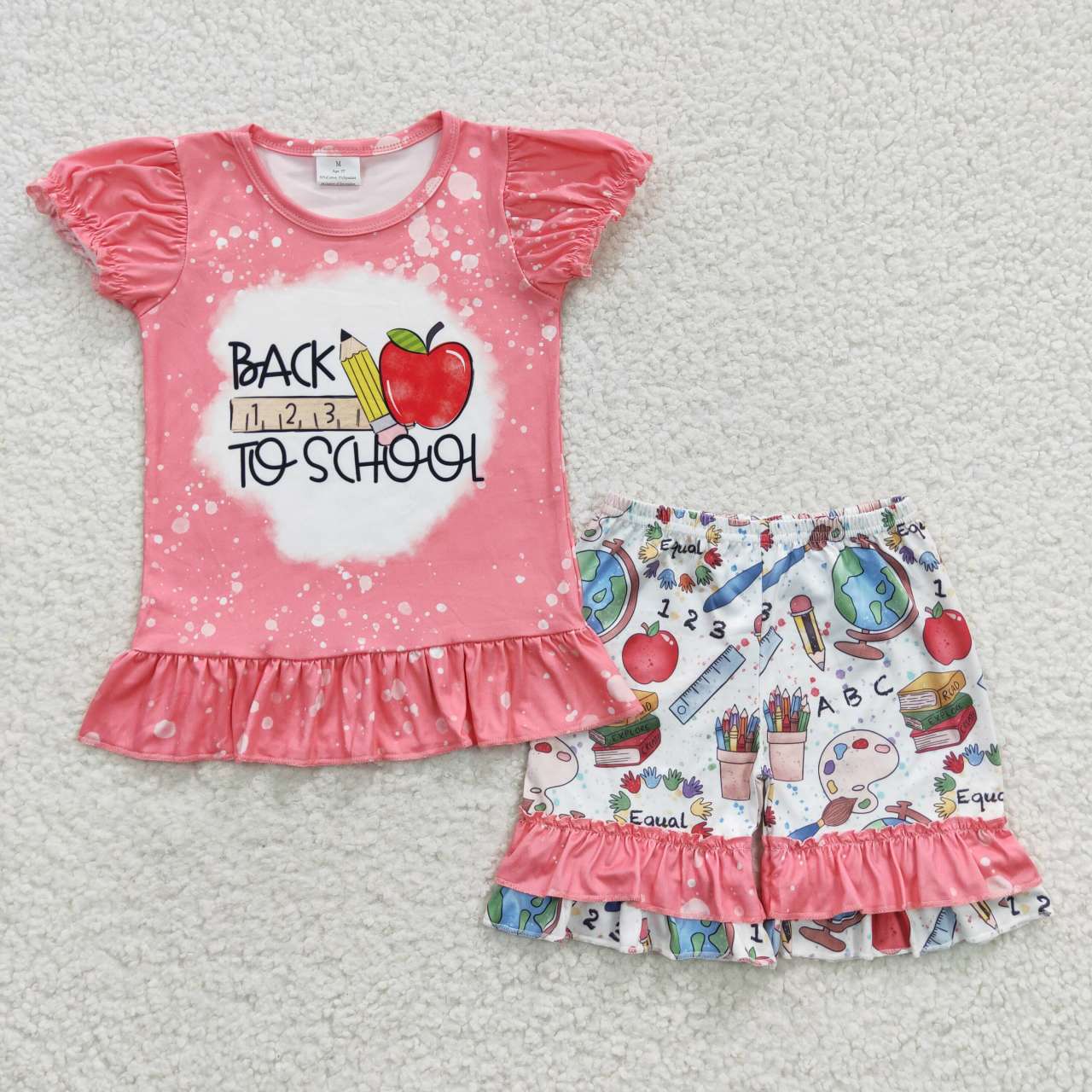 girls back to school tops shorts sets GSSO0355