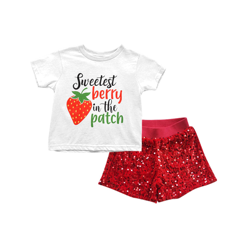 pre-order GSSO0385 baby girl clothes girl strawberry summer outfit