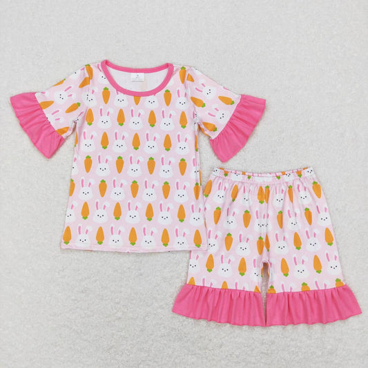 GSSO0407 baby girl clothes carrot rabbit girl easter outfit