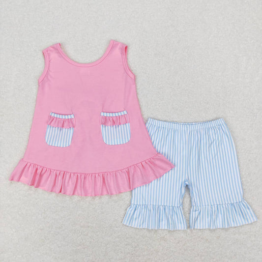 GSSO0438 baby girl clothes pink girl summer outfit