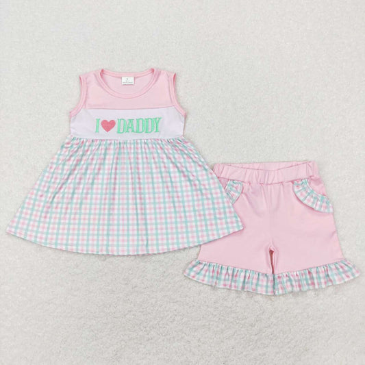 GSSO0441 baby girl clothes  I love daddy girl summer outfit