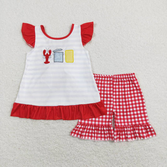 GSSO0455 baby girl clothes crayfish summer outfits