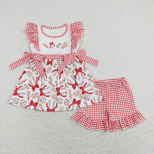 GSSO0516baby girl clothes girl baseball hot dog summer outfits