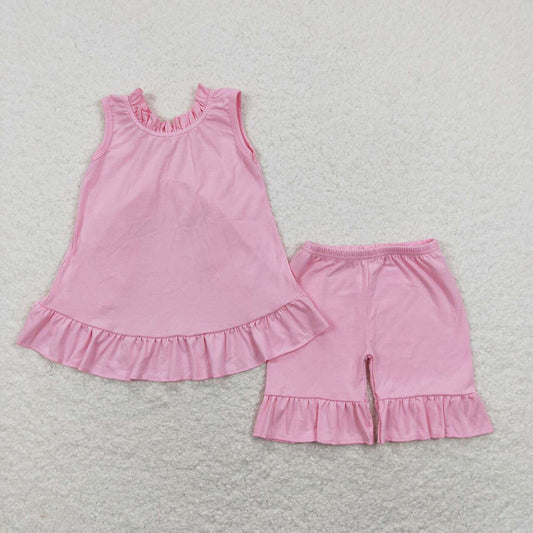 GSSO0518 baby girl clothes girl pink bow summer outfits