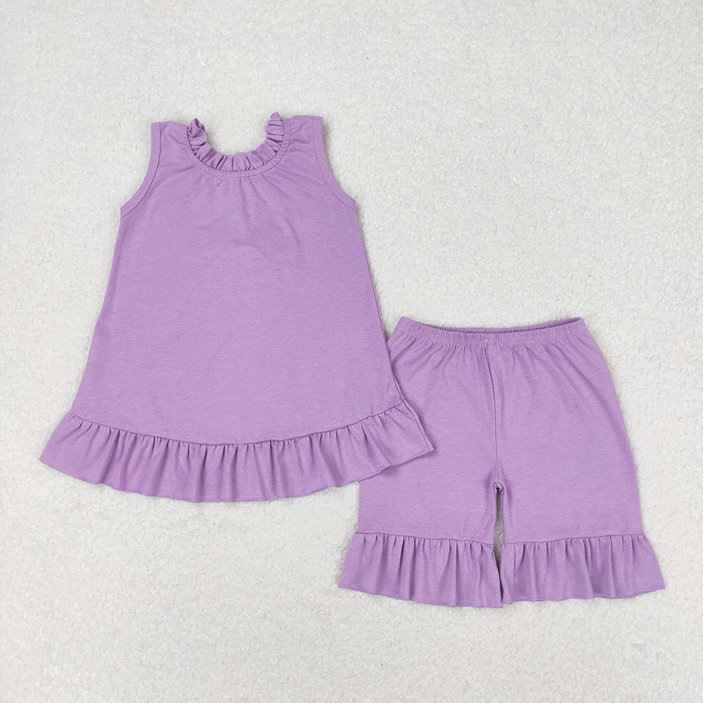 GSSO0520 baby girl clothes girl purple bow summer outfits