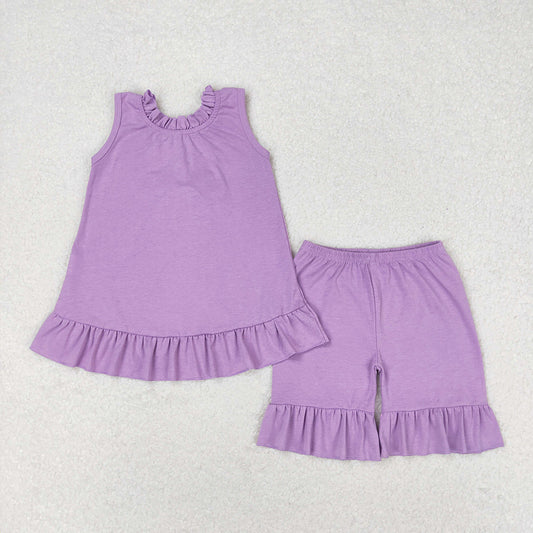 GSSO0520 baby girl clothes girl purple bow summer outfits