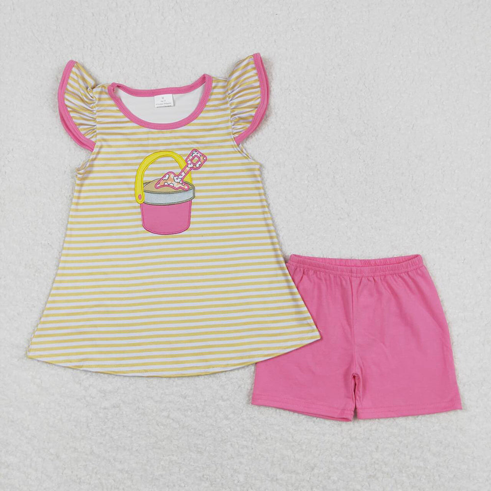 GSSO0600 baby girl clothes shovel dirt girl summer outfit
